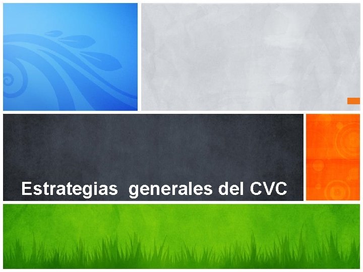 Estrategias generales del CVC 