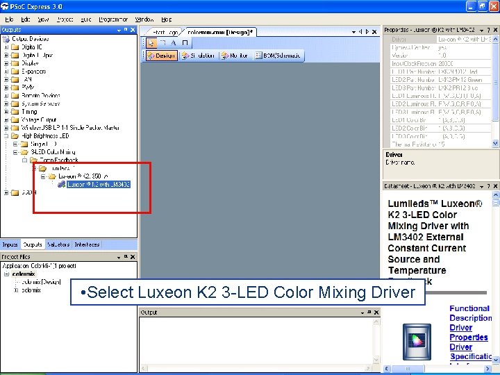  • Select Luxeon K 2 3 -LED Color Mixing Driver 11 Cypress Confidential