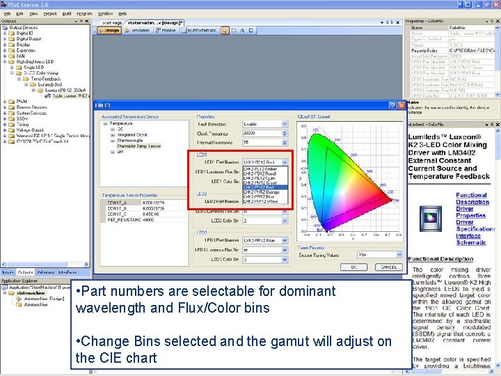  • Part numbers are selectable for dominant wavelength and Flux/Color bins 14 •