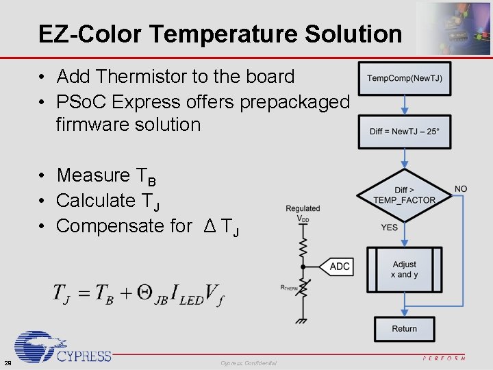 EZ-Color Temperature Solution • Add Thermistor to the board • PSo. C Express offers