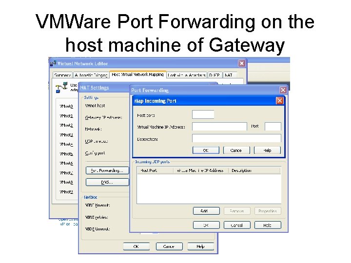 VMWare Port Forwarding on the host machine of Gateway 