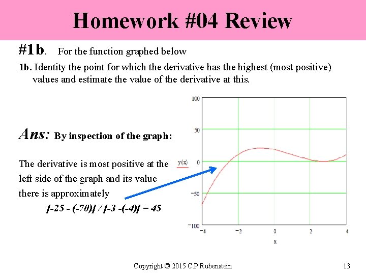 Homework #04 Review #1 b. For the function graphed below 1 b. Identity the