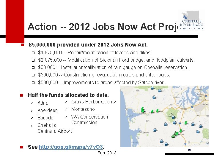 Action -- 2012 Jobs Now Act Projects n $5, 000 provided under 2012 Jobs