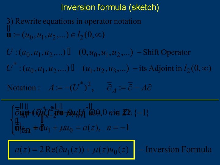 Inversion formula (sketch) 