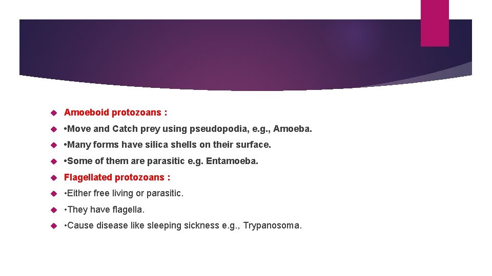  Amoeboid protozoans : • Move and Catch prey using pseudopodia, e. g. ,