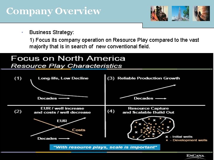 Company Overview • Business Strategy: 1) Focus its company operation on Resource Play compared