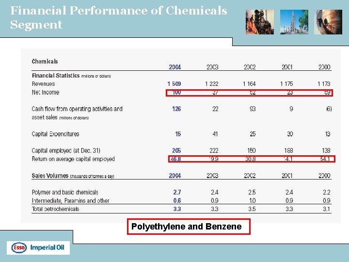 Financial Performance of Chemicals Segment Polyethylene and Benzene 