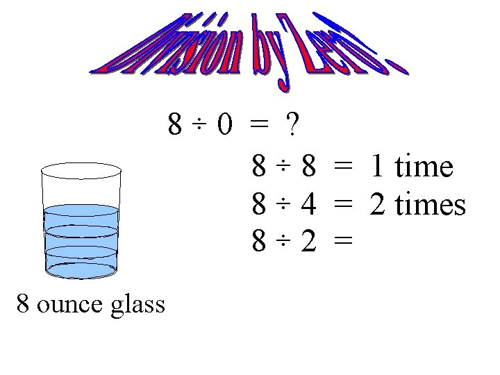 8 8 ounce glass 0 = 8 8 8 ? 8 = 1 time