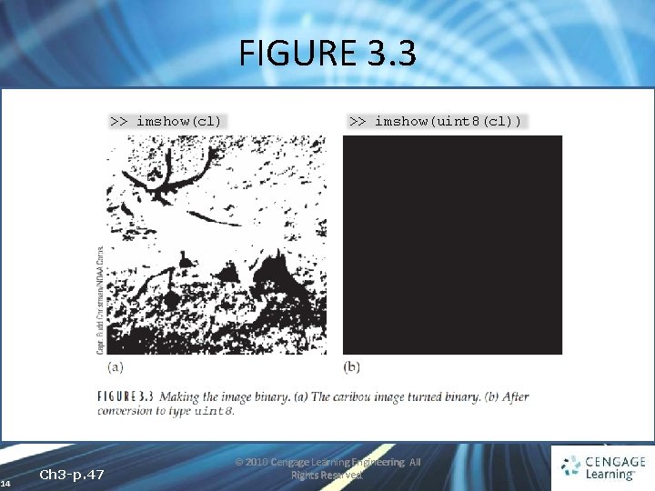 FIGURE 3. 3 >> imshow(cl) 14 Ch 3 -p. 47 >> imshow(uint 8(cl)) © FIGURE 3. 3 >> imshow(cl) 14 Ch 3 -p. 47 >> imshow(uint 8(cl)) ©