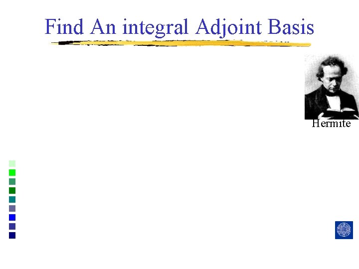 Find An integral Adjoint Basis Hermite 