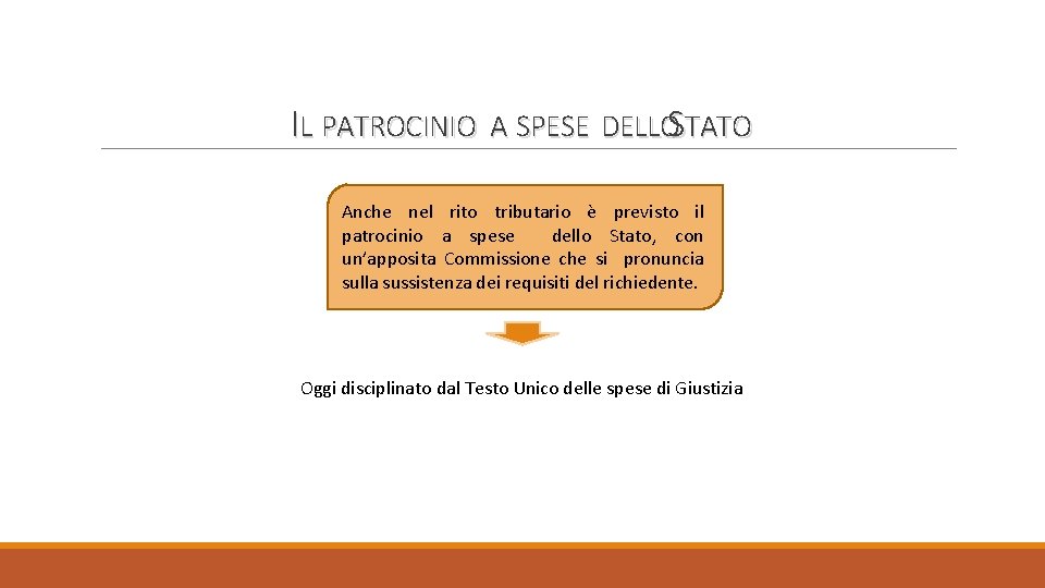 IL PATROCINIO A SPESE DELLOSTATO Anche nel rito tributario è previsto il patrocinio a