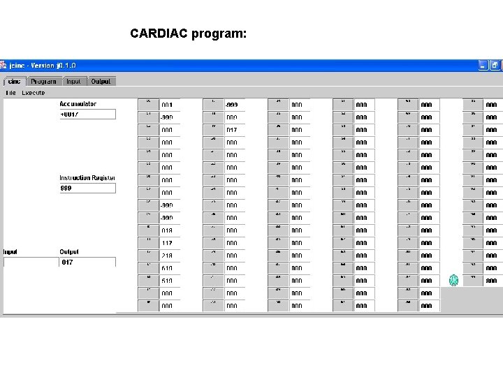 CARDIAC program: CARDIAC program: