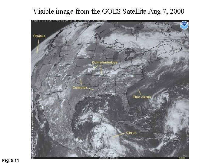 Visible image from the GOES Satellite Aug 7, 2000 Fig. 5. 14 