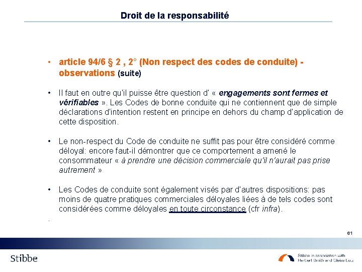 Droit de la responsabilité • article 94/6 § 2 , 2° (Non respect des Droit de la responsabilité • article 94/6 § 2 , 2° (Non respect des