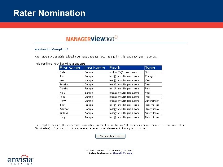 Rater Nomination 