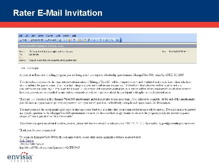 Rater E-Mail Invitation 