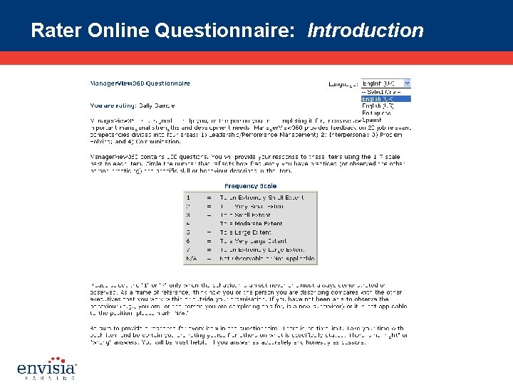 Rater Online Questionnaire: Introduction 