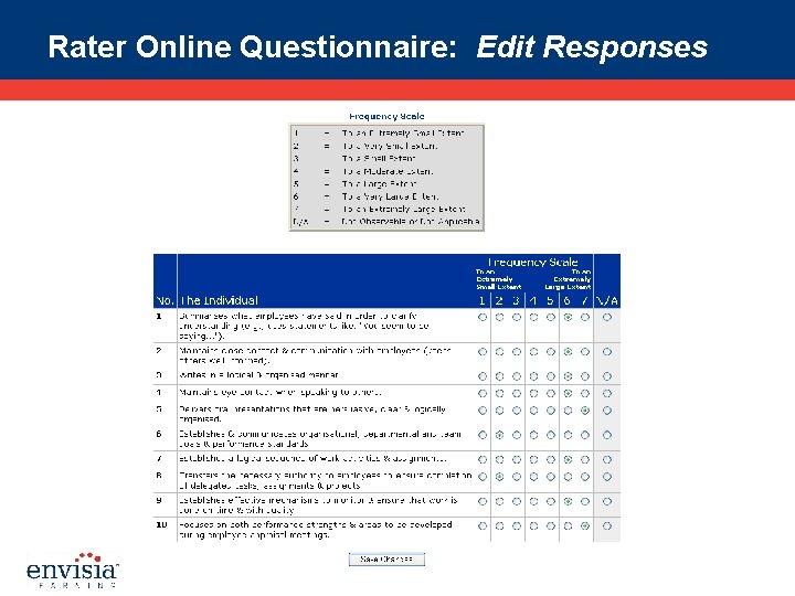 Rater Online Questionnaire: Edit Responses 