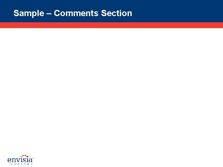 Sample – Comments Section 