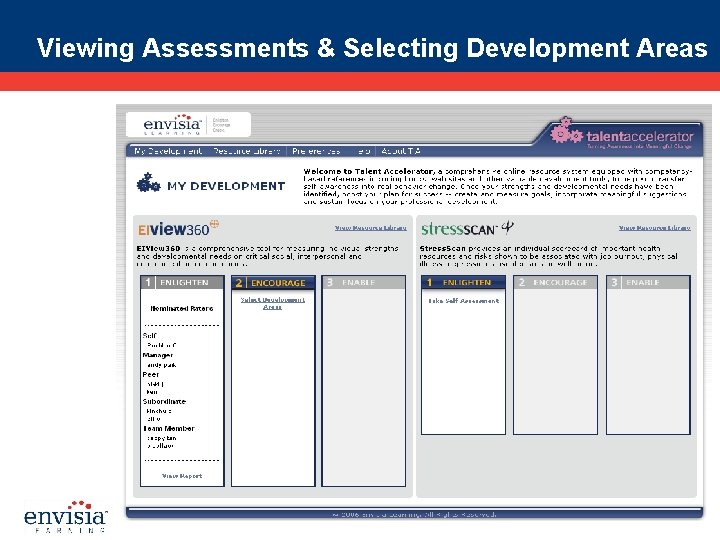 Viewing Assessments & Selecting Development Areas 