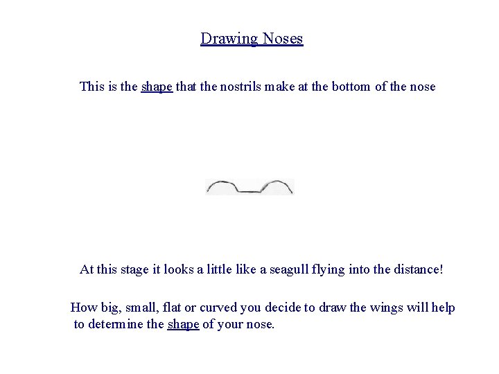 Drawing Noses This is the shape that the nostrils make at the bottom of Drawing Noses This is the shape that the nostrils make at the bottom of