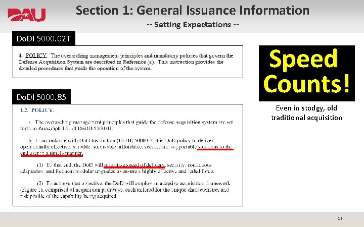 Section 1: General Issuance Information -- Setting Expectations -- Do. DI 5000. 02 T
