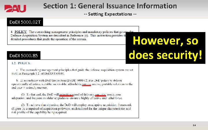 Section 1: General Issuance Information -- Setting Expectations -- Do. DI 5000. 02 T