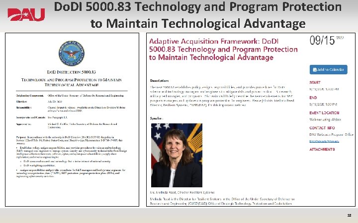 Do. DI 5000. 83 Technology and Program Protection to Maintain Technological Advantage 18 