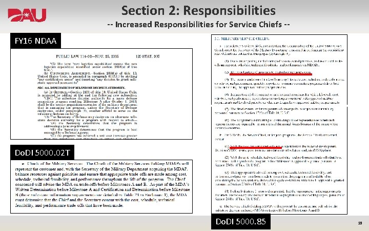 Section 2: Responsibilities -- Increased Responsibilities for Service Chiefs -FY 16 NDAA Do. DI