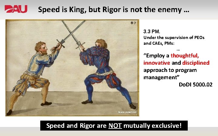 Speed is King, but Rigor is not the enemy … 3. 3 PM. Under