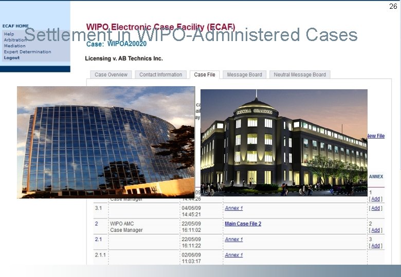26 Settlement in WIPO-Administered Cases 