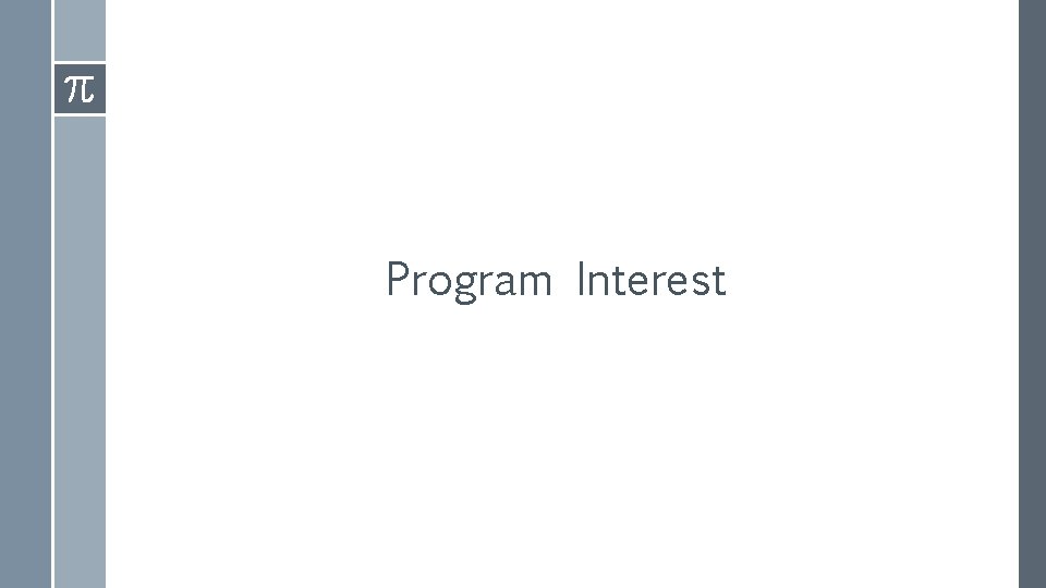 Program Interest 