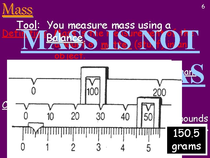 Mass 6 Tool: You measure mass using a Definition: Mass is the measurement of Mass 6 Tool: You measure mass using a Definition: Mass is the measurement of