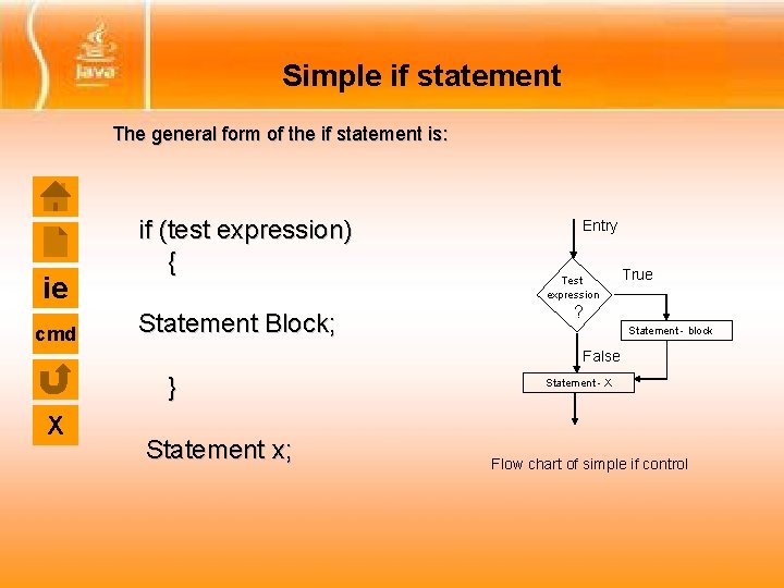 Simple if statement The general form of the if statement is: ie cmd if Simple if statement The general form of the if statement is: ie cmd if