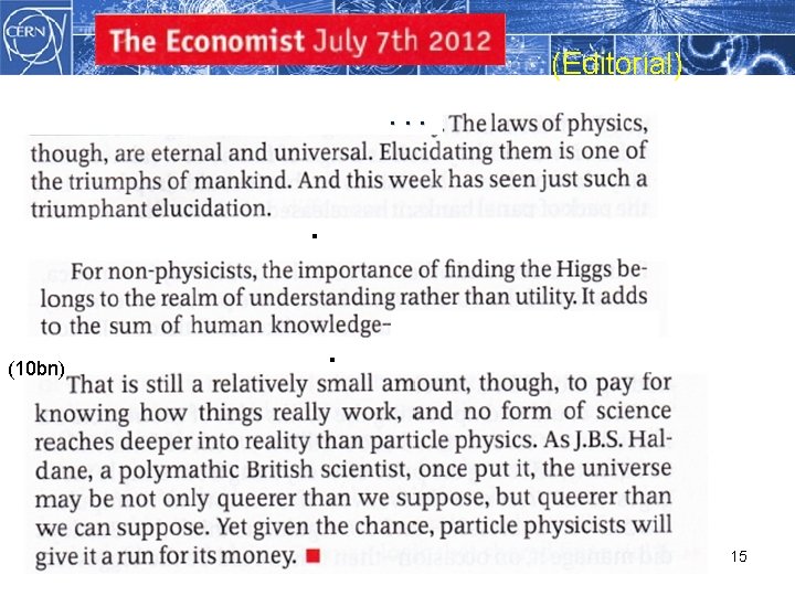 (Editorial). . (10 bn) . 15 