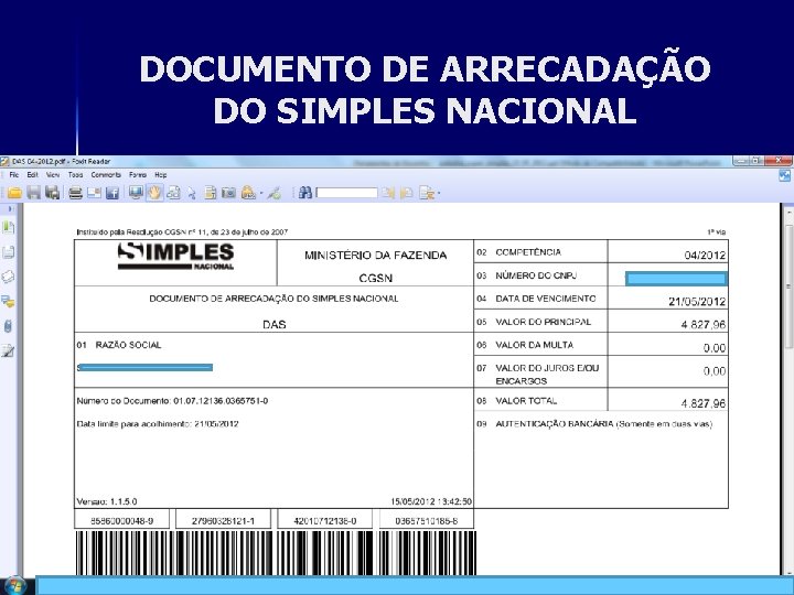 DOCUMENTO DE ARRECADAÇÃO DO SIMPLES NACIONAL 23 