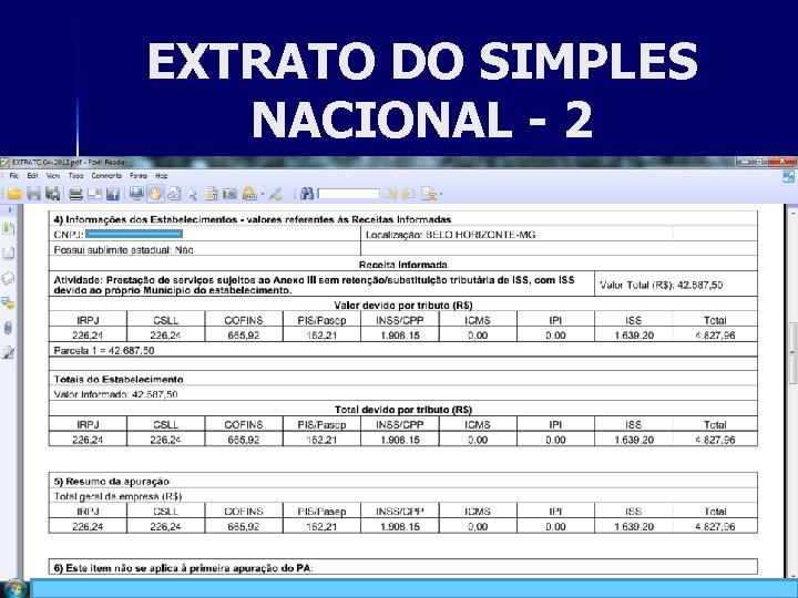 EXTRATO DO SIMPLES NACIONAL - 2 25 