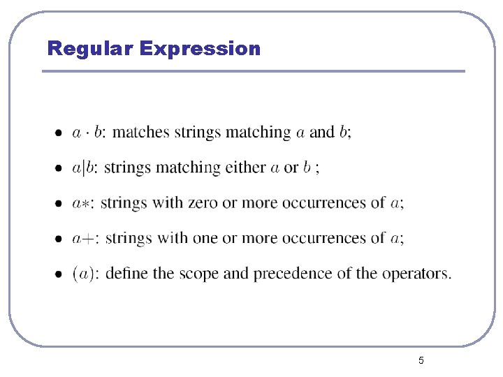 Regular Expression 5 
