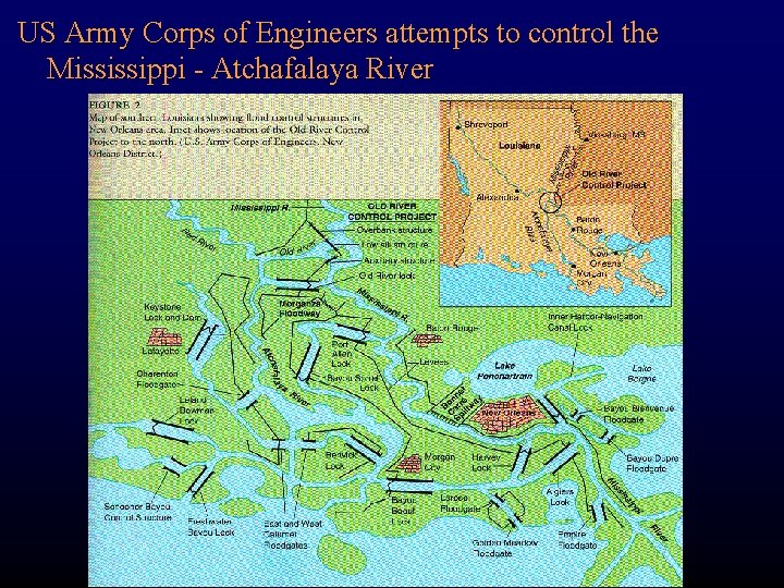 US Army Corps of Engineers attempts to control the Mississippi - Atchafalaya River 