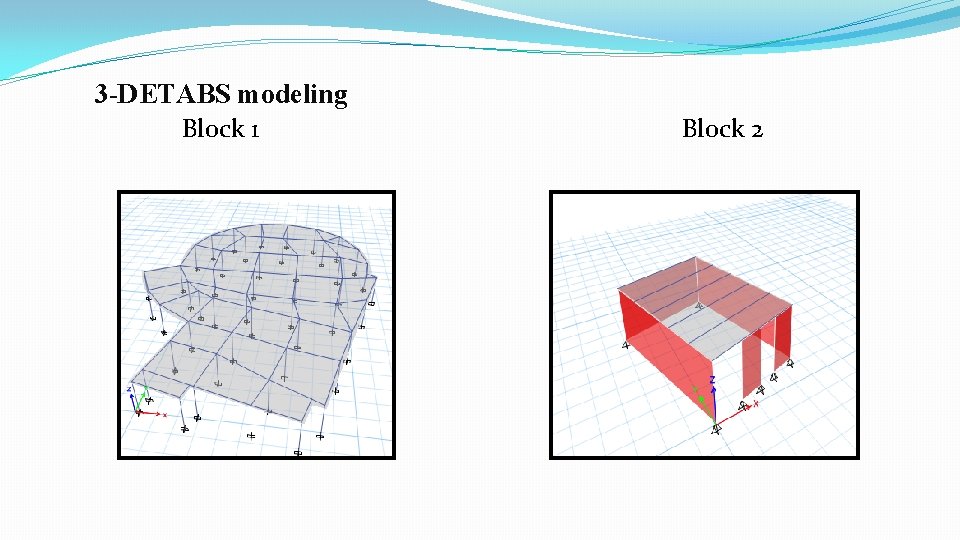 3 -DETABS modeling Block 1 Block 2 