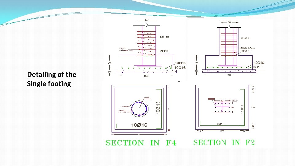 Detailing of the Single footing 