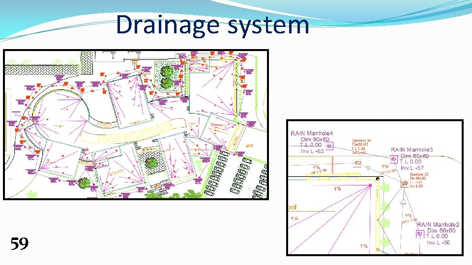 Drainage system 59 