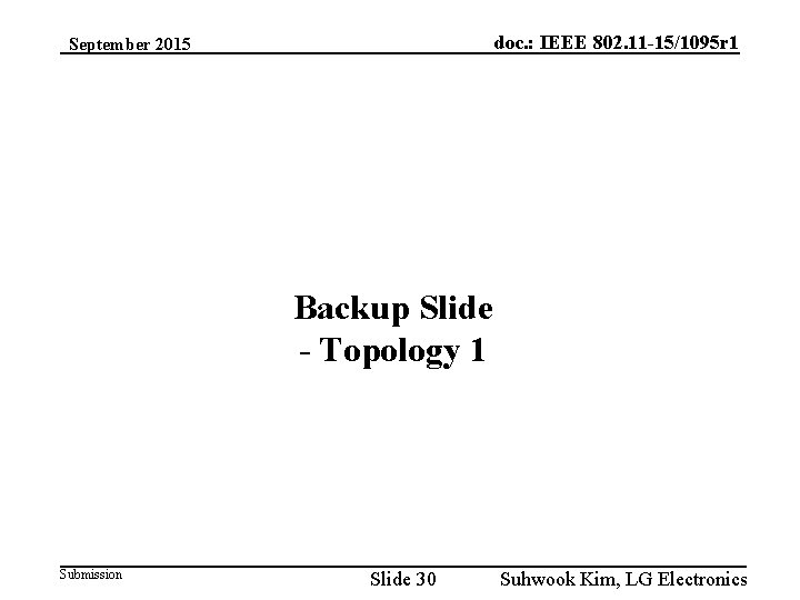 doc. : IEEE 802. 11 -15/1095 r 1 September 2015 Backup Slide - Topology