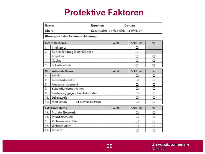 Protektive Faktoren 20 Universitätsmedizin Rostock 