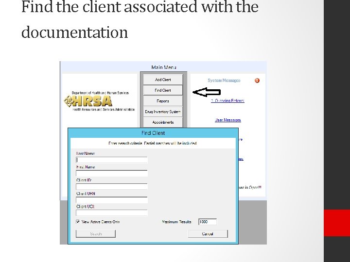 Find the client associated with the documentation 