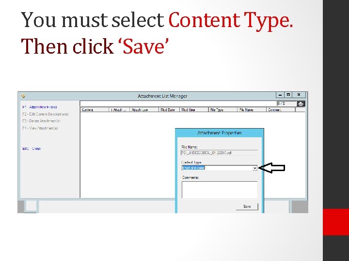 You must select Content Type. Then click ‘Save’ 