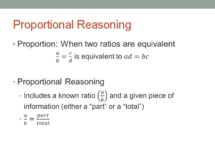 Proportional Reasoning • 