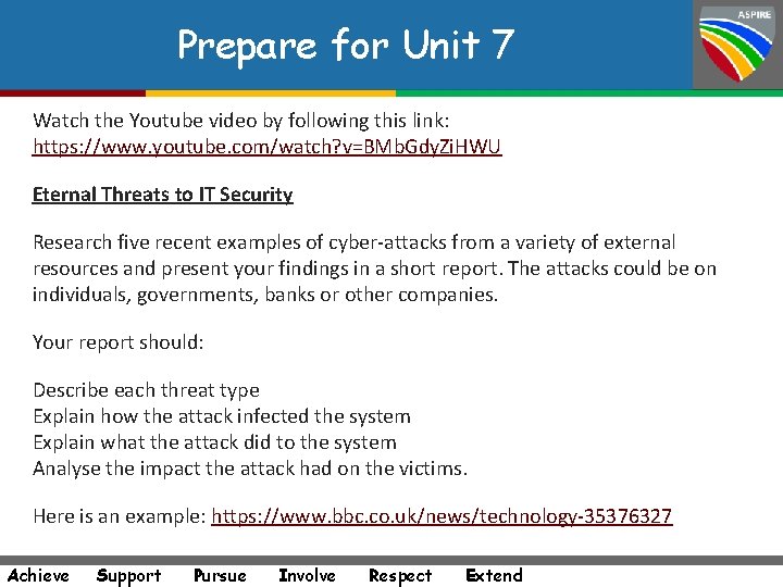 Prepare for Unit 7 Watch the Youtube video by following this link: https: //www. Prepare for Unit 7 Watch the Youtube video by following this link: https: //www.