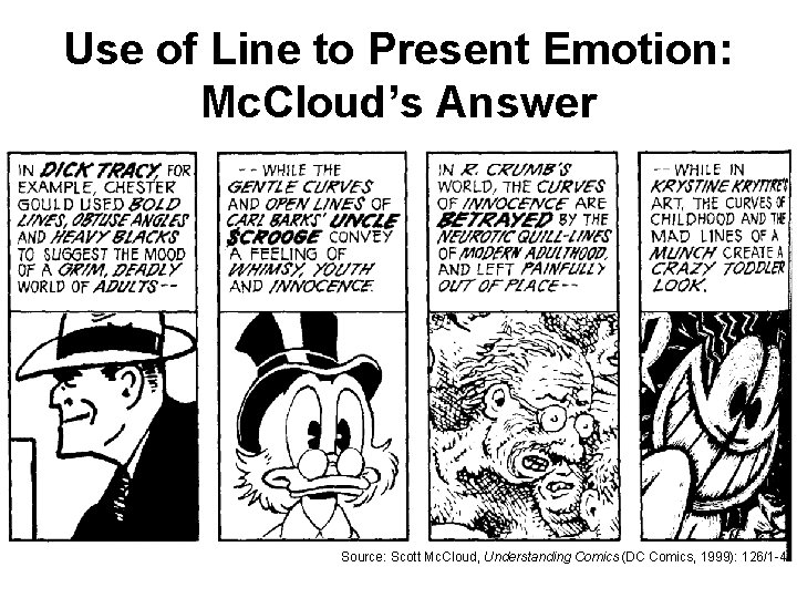 Use of Line to Present Emotion: Mc. Cloud’s Answer Source: Scott Mc. Cloud, Understanding