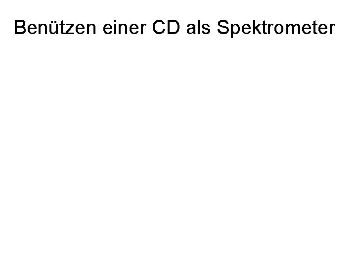 Benützen einer CD als Spektrometer 